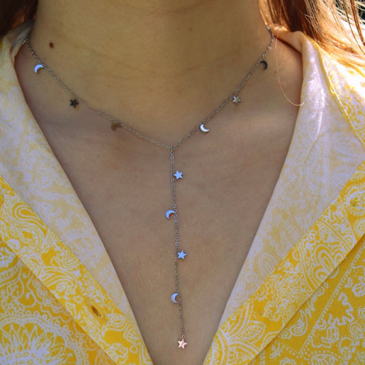Collier en Y lunes et étoiles