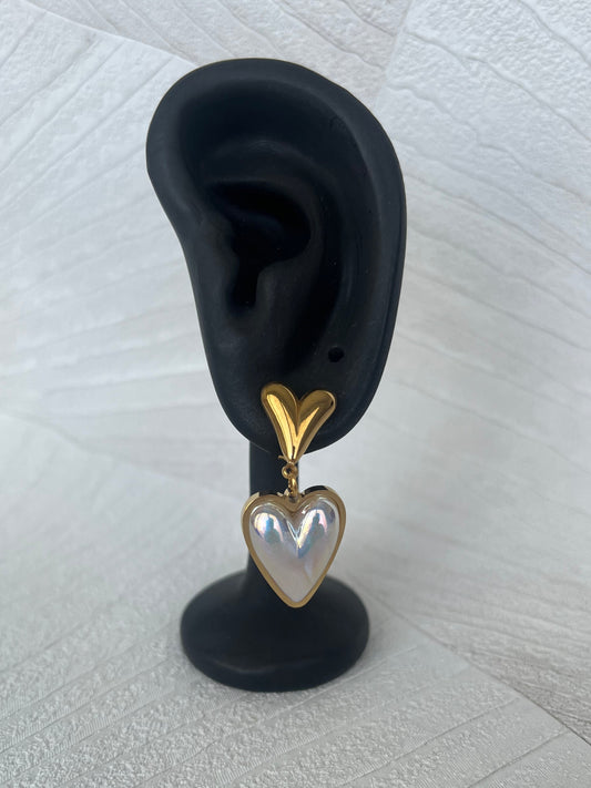 Boucles d’oreilles Cœur iridescent