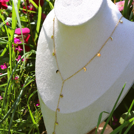 Collier en Y lunes et étoiles