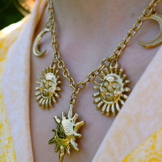 Collier 3 soleils 2 lunes