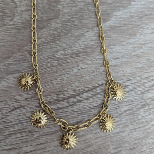 Collier multi soleil doré