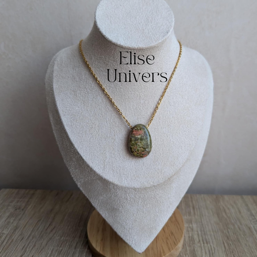 Collier pendentif Unakite