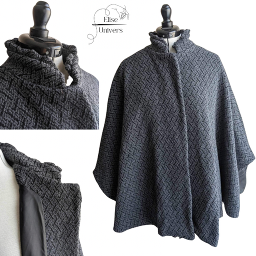 Cape Jacquard gris noir